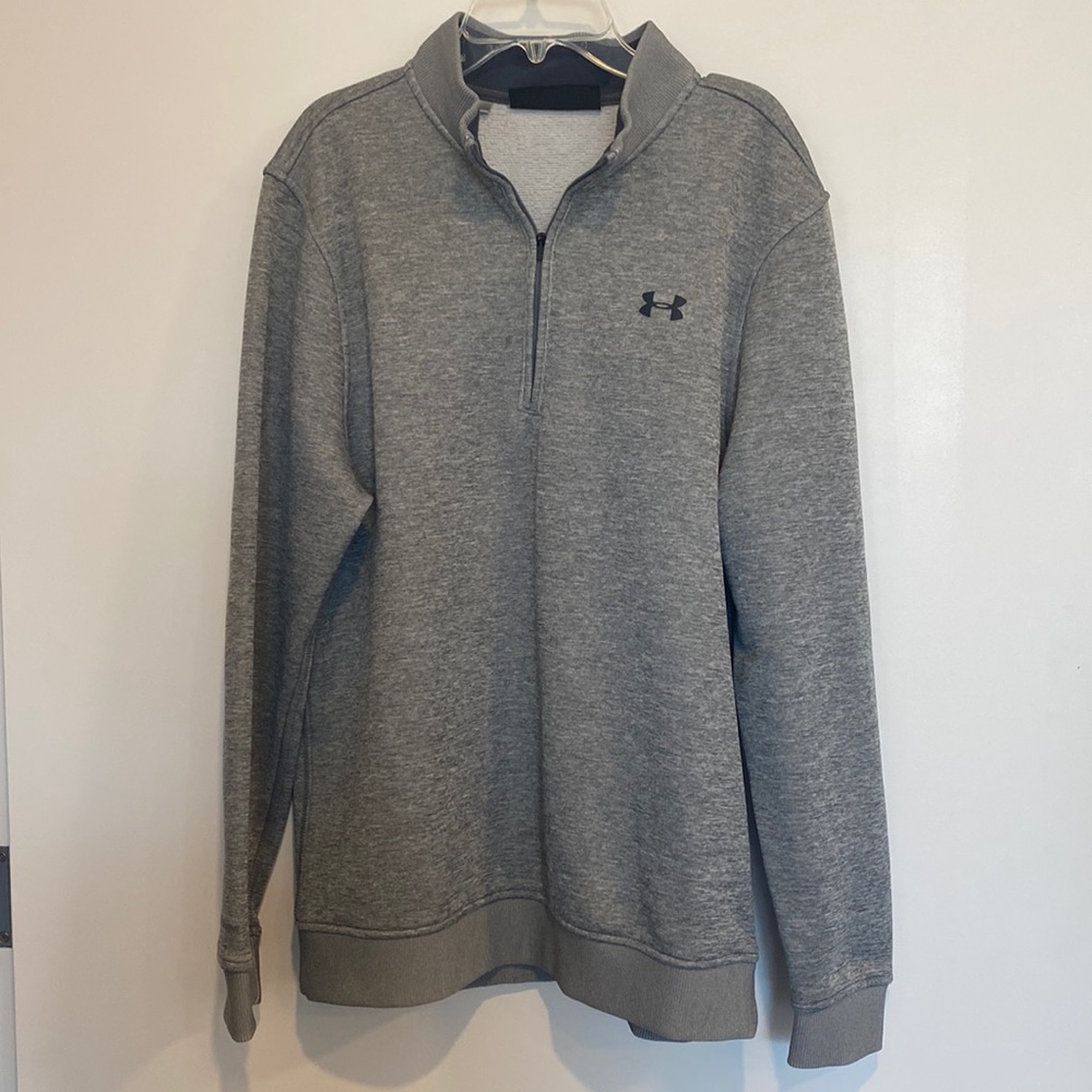 Grey Under Armour Quarter Zip Sweatshirt Size Medium